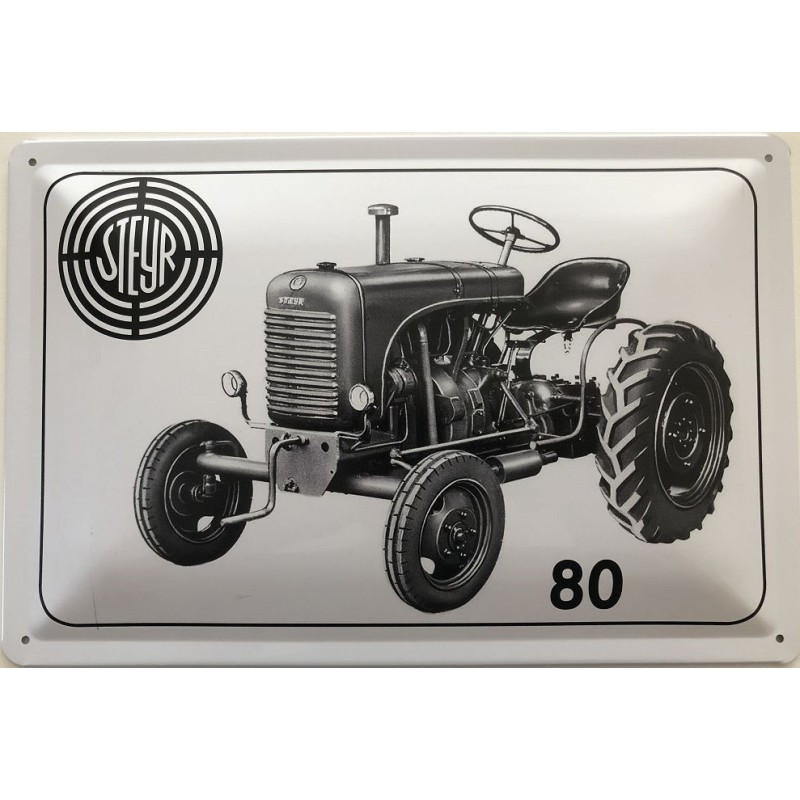 Steyr Traktor Typ 80 - Blechschild 18 x 12 cm Steyr Traktor Typ 80 - Blechschild 18 x 12 cm