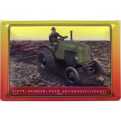 Steyr Puch Diesel Traktor - Blechschild 18 x 12 cm
