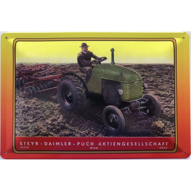 Steyr Puch Diesel Traktor - Blechschild 18 x 12 cm Steyr Puch Diesel Traktor - Blechschild 18 x 12 cm