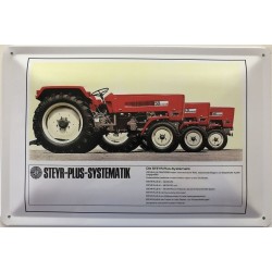 Steyr Plus Systematik Diesel Traktor - Blechschild 18 x 12 cm