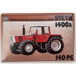 Steyr Diesel Traktor 140 PS Typ 1400a - Blechschild 18 x 12 cm