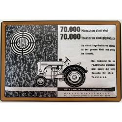 Steyr Traktor sind gigantisch - Blechschild 18 x 12 cm