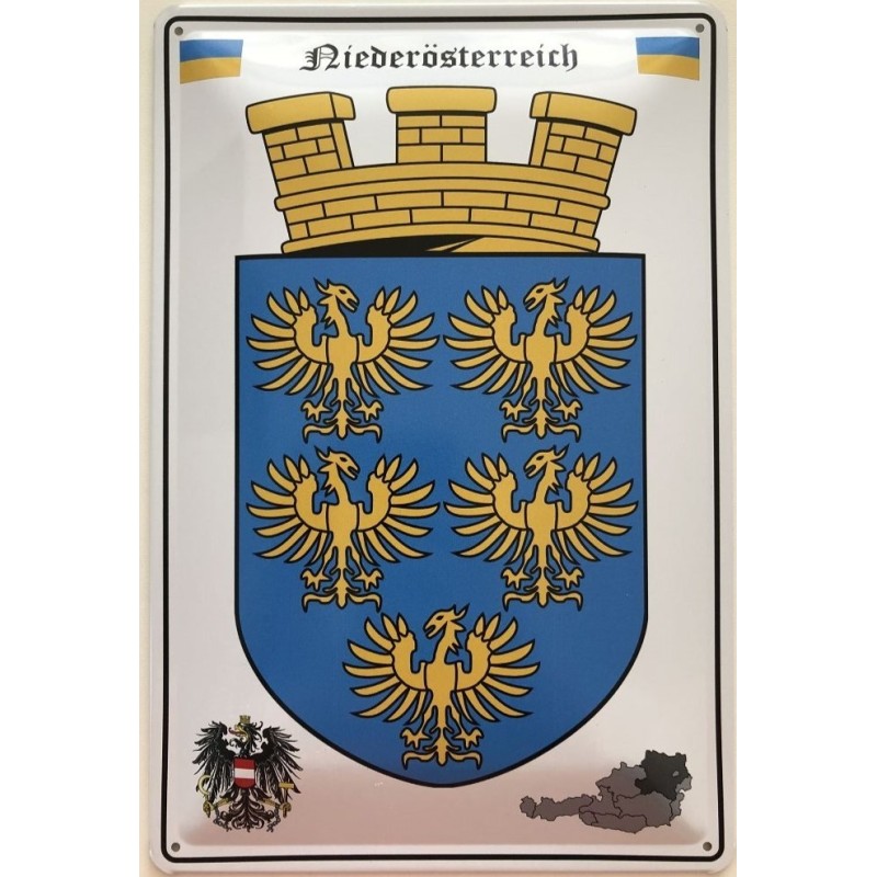 Niederösterreich Wappen Österreich - Blechschild 18 x 12 cm Niederösterreich Wappen Österreich - Blechschild 18 x 12 cm