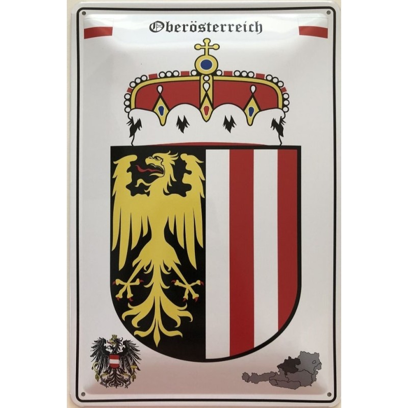 Oberösterreich Wappen Österreich - Blechschild 18 x 12 cm Oberösterreich Wappen Österreich - Blechschild 18 x 12 cm