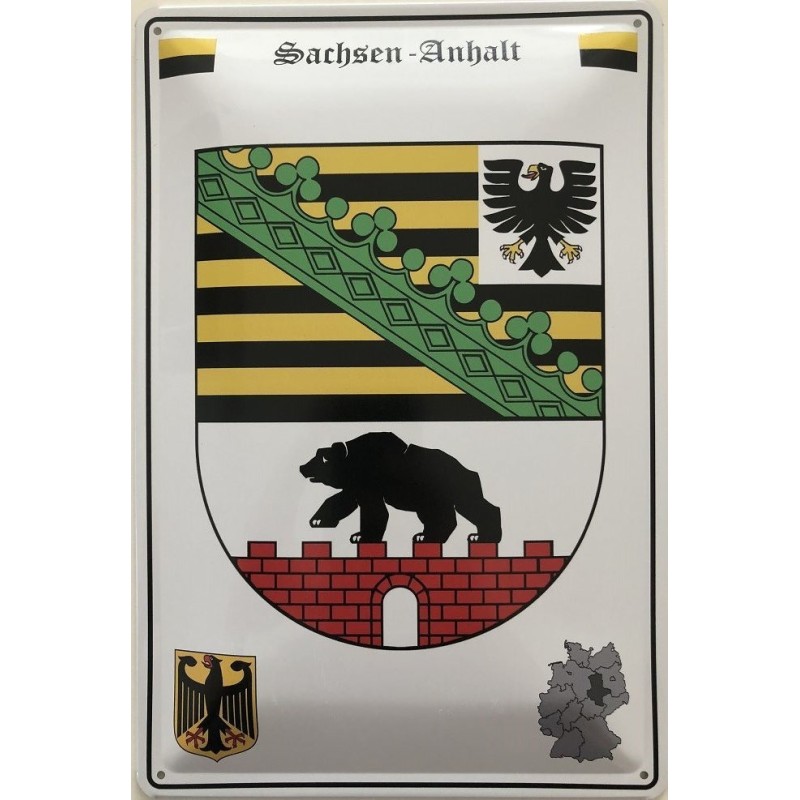 Sachsen Anhalt Wappen Deutschland - Blechschild 18 x 12 cm Sachsen Anhalt Wappen Deutschland - Blechschild 18 x 12 cm