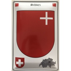 Schwyz Wappen Schweiz - Blechschild 18 x 12 cm