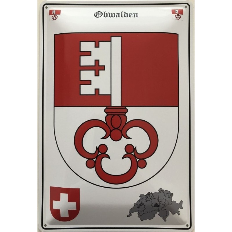 Obwalden Wappen Schweiz - Blechschild 18 x 12 cm
