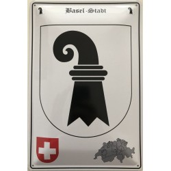 Basel Stadt Wappen Schweiz - Blechschild 18 x 12 cm
