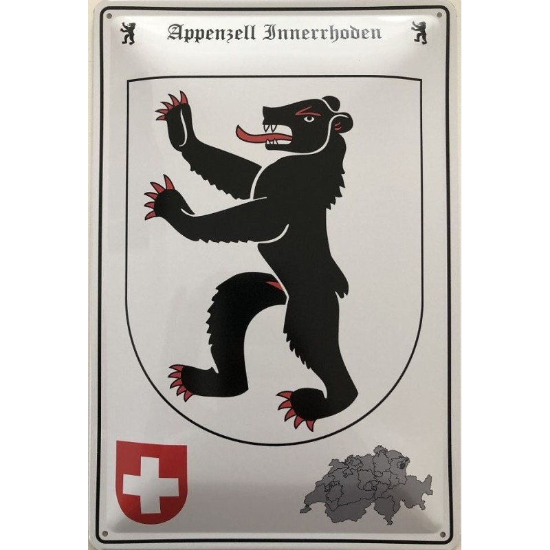 Appenzell Innerrboden Wappen Schweiz - Blechschild 18 x 12 cm Appenzell Innerrboden Wappen Schweiz - Blechschild 18 x 12 cm