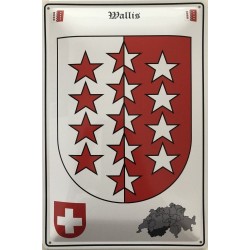 Wallis Wappen Schweiz - Blechschild 18 x 12 cm