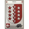 Wallis Wappen Schweiz - Blechschild 18 x 12 cm