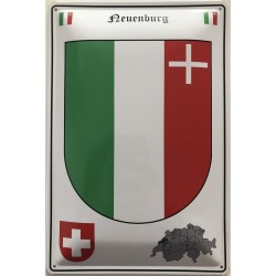Neuenburg Wappen Schweiz - Blechschild 18 x 12 cm