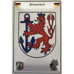 Düsseldorf Stadt Wappen Deutschland - Blechschild 18 x 12 cm