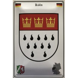 Köln Stadt Wappen Deutschland - Blechschild 18 x 12 cm
