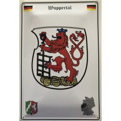 Wuppertal Stadt Wappen Deutschland - Blechschild 18 x 12 cm