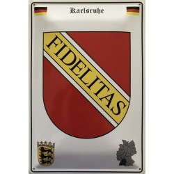Karlsruhe Stadt Wappen Deutschland - Blechschild 18 x 12 cm