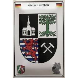 Gelsenkirchen Wappen Deutschland - Blechschild 18 x 12 cm
