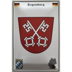 Regensburg Wappen Deutschland - Blechschild 18 x 12 cm
