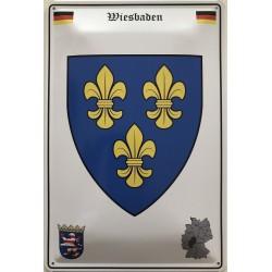 Wiesbaden Wappen Deutschland - Blechschild 18 x 12 cm