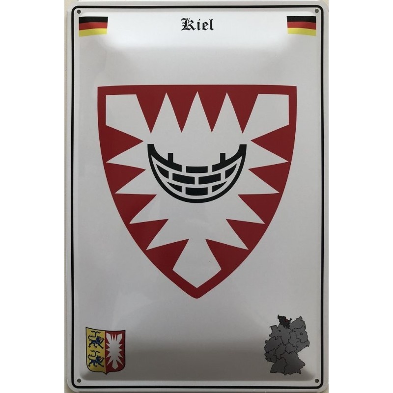 Kiel Wappen Deutschland - Blechschild 18 x 12 cm Kiel Wappen Deutschland - Blechschild 18 x 12 cm