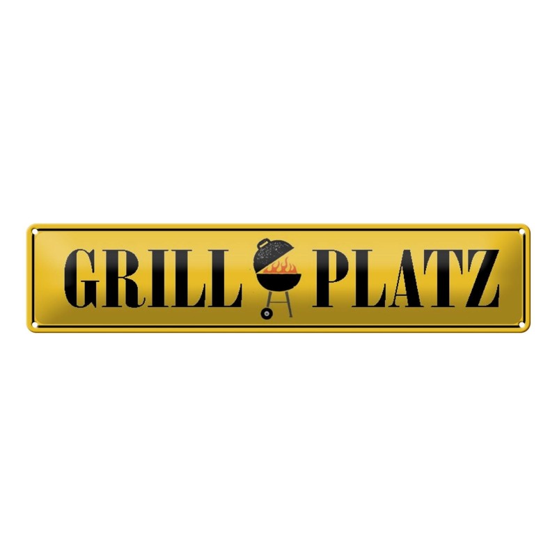 Grillplatz BBQ - Blechschild 46 x 10 cm Grillplatz BBQ - Blechschild 46 x 10 cm