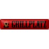 Grillplatz BBQ rot - Blechschild 46 x 10 cm