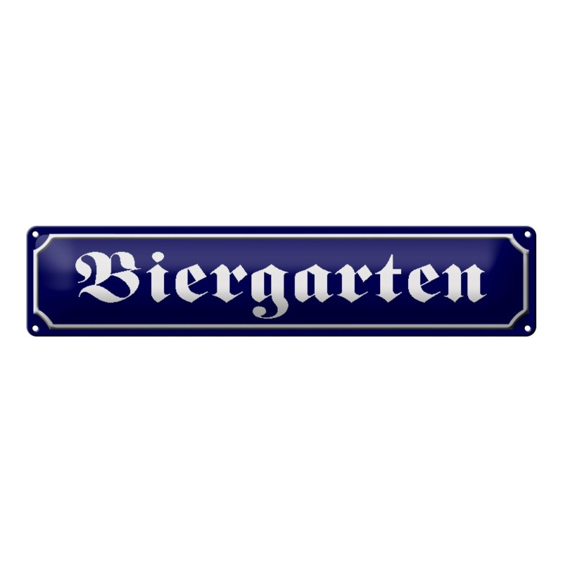 Biergarten - Blechschild 46 x 10 cm
