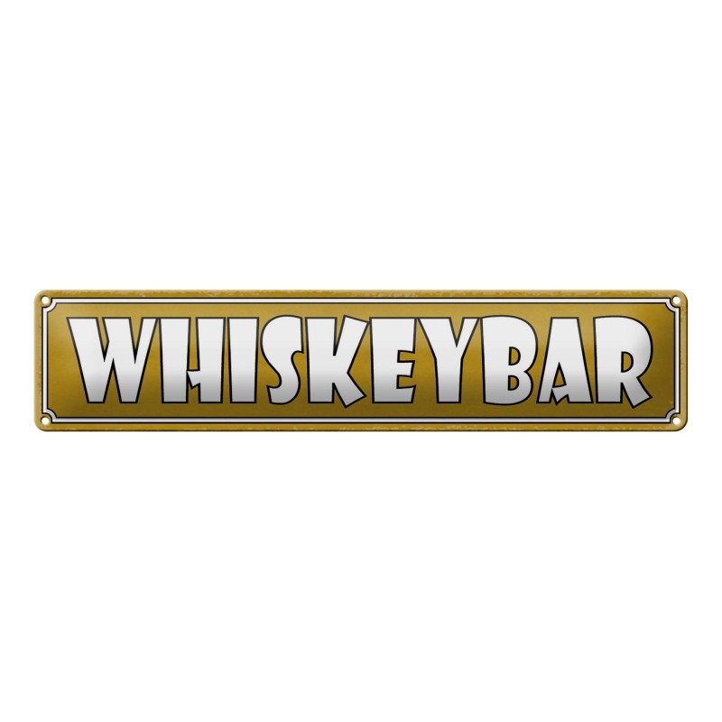 Whiskeybar - Blechschild 46 x 10 cm