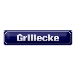Grillecke - Blechschild 46 x 10 cm