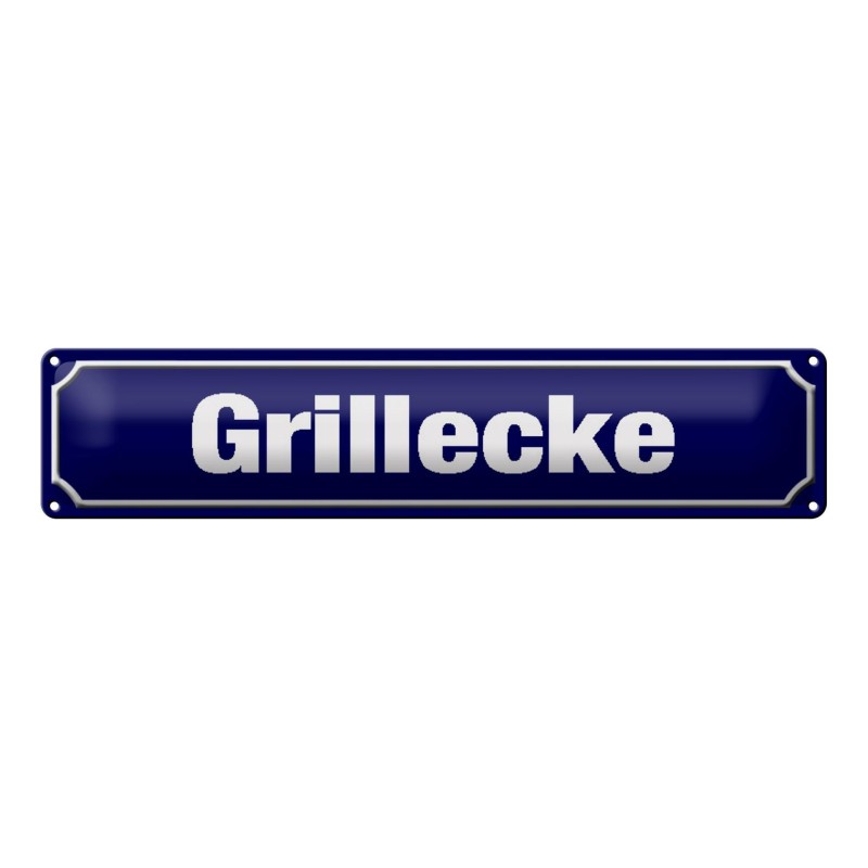Grillecke - Blechschild 46 x 10 cm