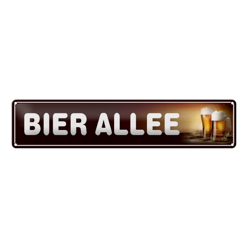 Bier Allee - Blechschild 46 x 10 cm Bier Allee - Blechschild 46 x 10 cm