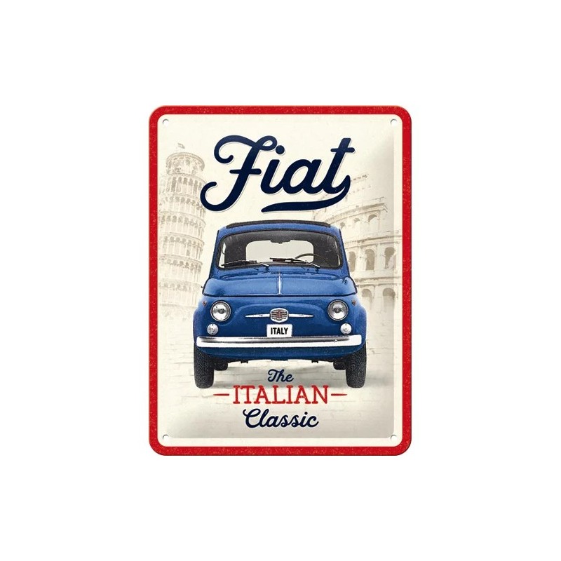 Fiat 500 The Italian Classic 20 x 15 cm Blechschild Fiat 500 The Italian Classic 20 x 15 cm Blechschild