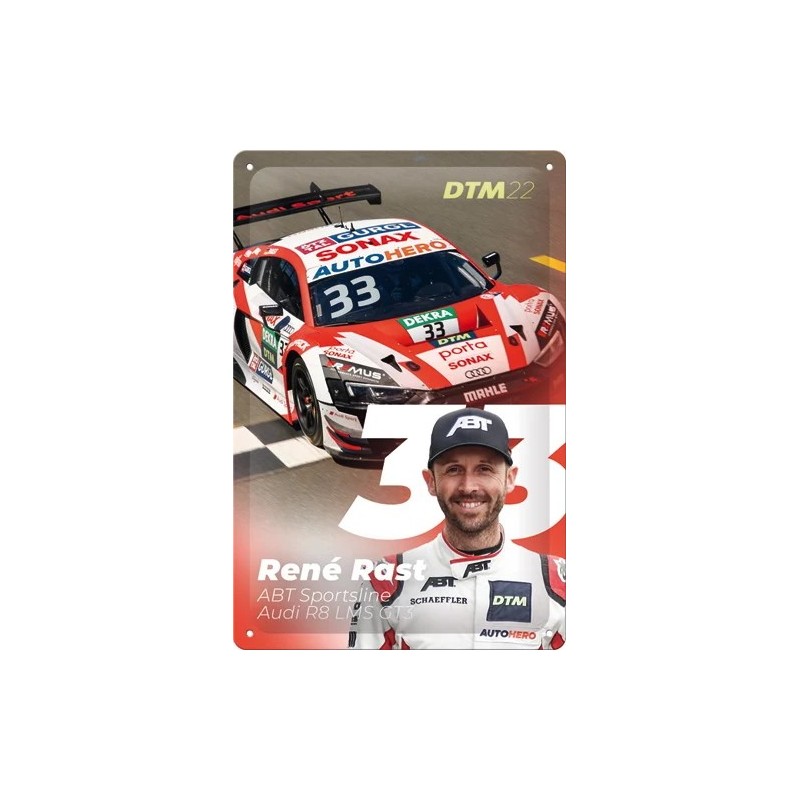 DTM 2022 Rene Rast Audi R8 LMS GT3 - Blechschild 30 x 20 cm DTM 2022 Rene Rast Audi R8 LMS GT3 - Blechschild 30 x 20 cm
