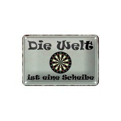 Die Welt ist eine Scheibe - Blechschild 18 x 12 cm