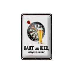 Dart und Bier, das gönn ich mir - Blechschild 18 x 12 cm
