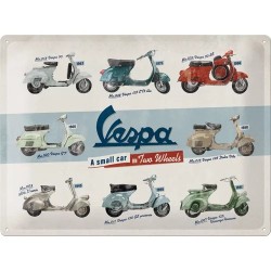 Vespa a small car on two Wheels Modelle Blechschild 40 x 30 cm