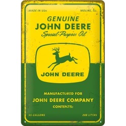 John Deere Traktor Logo Design - Blechschild 30 x 20 cm