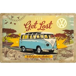 VW Bulli Let`s Get Lost Blechschild XXL 60 x 40 cm
