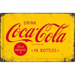 Coca Cola gelbes Logo Blechschild XXL 60 x 40 cm