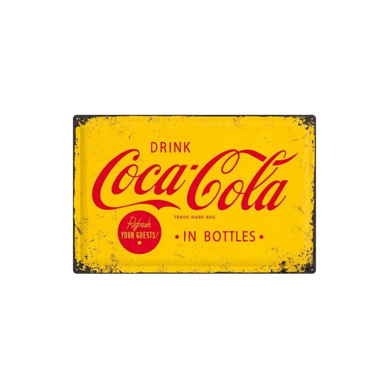 Coca Cola gelbes Logo Blechschild XXL 60 x 40 cm Coca Cola gelbes Logo Blechschild XXL 60 x 40 cm