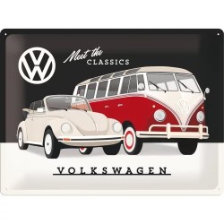 VW Bulli & Käfer Blechschild 40 x 30 cm