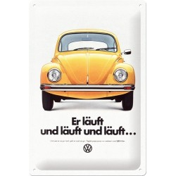VW Volkswagen Käfer. Er läuft und läuft  - Blechschild 30 x 20 cm