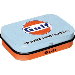 Gulf Logo Pillendose gefüllt mit Pfefferminz
