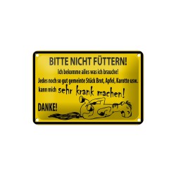 Warnschild Pferde Bitte nicht füttern ! - Blechschild 18 x 12 cm