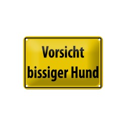 Warnschild Vorsicht bissiger Hund ! - Blechschild 18 x 12 cm