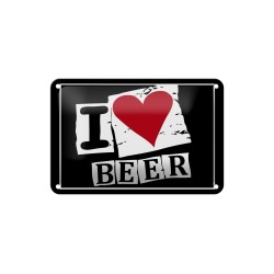 I Love Beer - Blechschild 18 x 12 cm