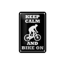 Keep Calm and Bike on - Blechschild 18 x 12 cm