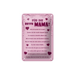 Für die Beste Mama ! - Blechschild 18 x 12 cm