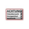 Achtung ! Videoüberwacht Alarmgesichert Wachhunde ! - Blechschild 18 x 12 cm