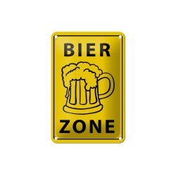 Bier Zone - Blechschild 18 x 12 cm